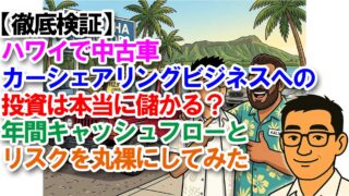 【徹底検証】ハワイで中古車カーシェアリングビジネスへの投資は本当に儲かる？年間キャッシュフローとリスクを丸裸にしてみた