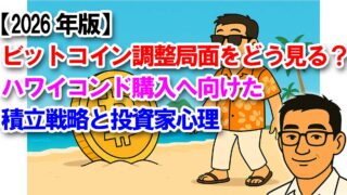【2026年版】ビットコイン調整局面をどう見るか?ハワイコンド購入へ向けた積立戦略と投資家心理
