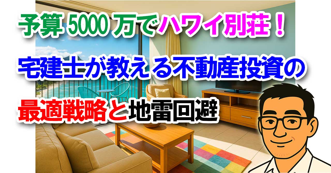予算5000万円でハワイ別荘！宅建士が教える不動産投資の最適戦略と地雷回避
