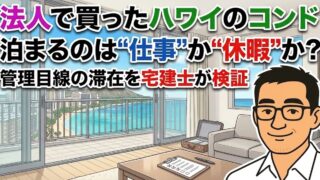 法人で買ったハワイのコンドに1か月泊まる。その滞在は「仕事」か「休暇」か